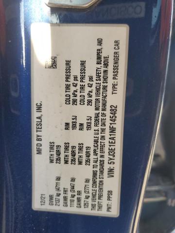 2022 TESLA MODEL 3 5YJ3E1EA1NF145482