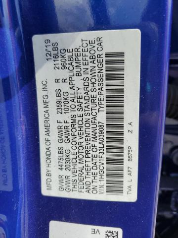 2020 HONDA ACCORD SPO 1HGCV1F33LA039087