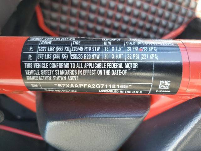 2016 POLARIS SLINGSHOT 57XAAPFA2G7118165