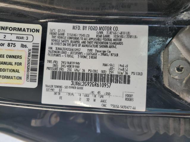 2016 LINCOLN MKZ 3LN6L2G92GR610957