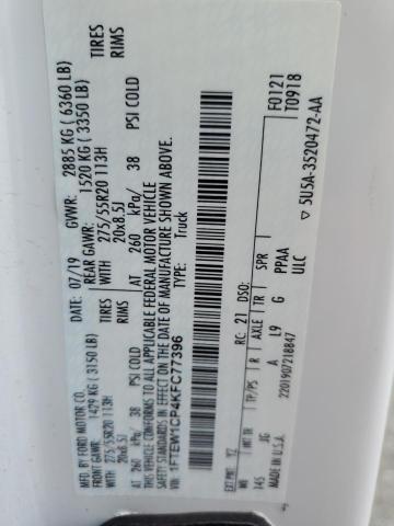 2019 FORD F150 SUPER 1FTEW1CP4KFC77396