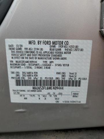 2021 FORD ECOSPORT S MAJ6S3FL6MC409444