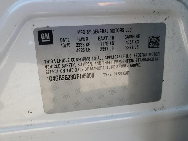 2016 BUICK LACROSSE 1G4GB5G38GF145358
