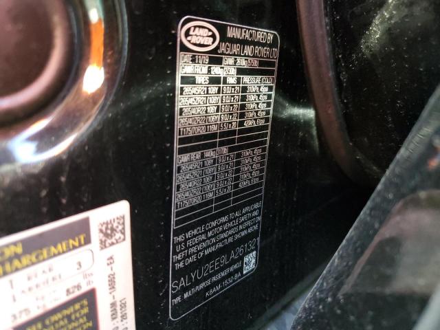 2020 LAND ROVER RANGE ROVE SALYU2EE9LA261321