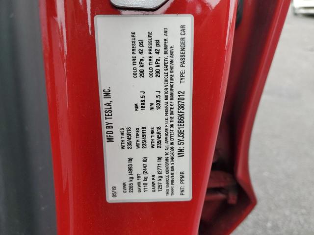 2019 TESLA MODEL 3 5YJ3E1EB6KF387012