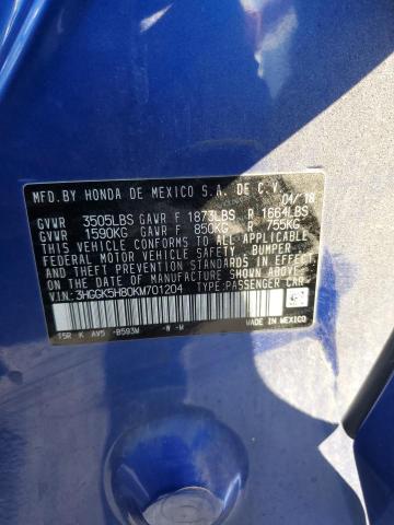 2019 HONDA FIT EX 3HGGK5H80KM701204