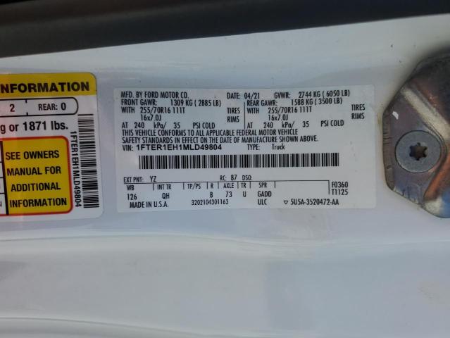 2021 FORD RANGER XL 1FTER1EH1MLD49804