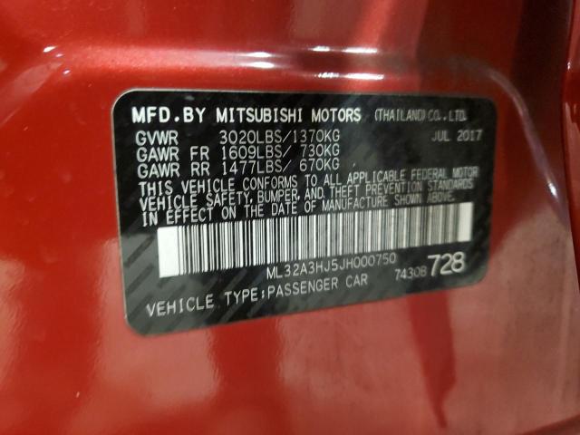2018 MITSUBISHI MIRAGE ES ML32A3HJ5JH000750