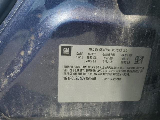 2013 CHEVROLET CRUZE LT - 1G1PC5SB4D7153360