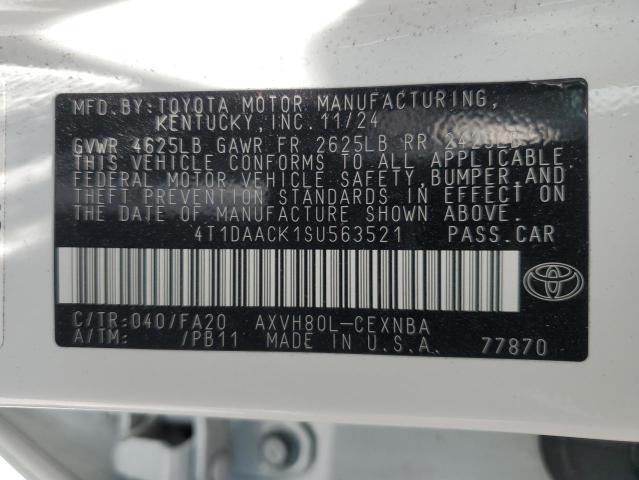 2025 TOYOTA CAMRY XSE 4T1DAACK1SU563521