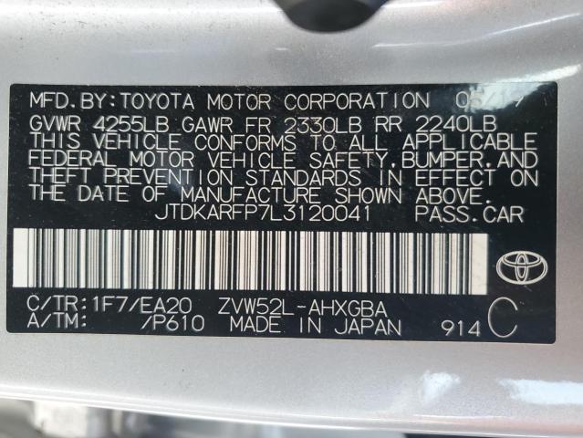 2020 TOYOTA PRIUS PRIM - JTDKARFP7L3120041