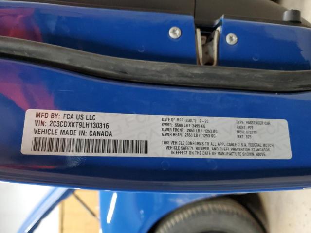 2020 DODGE CHARGER POLICE 2C3CDXKT9LH130316