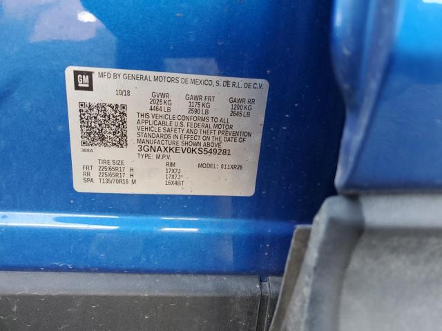 2019 CHEVROLET EQUINOX LT 3GNAXKEV0KS549281