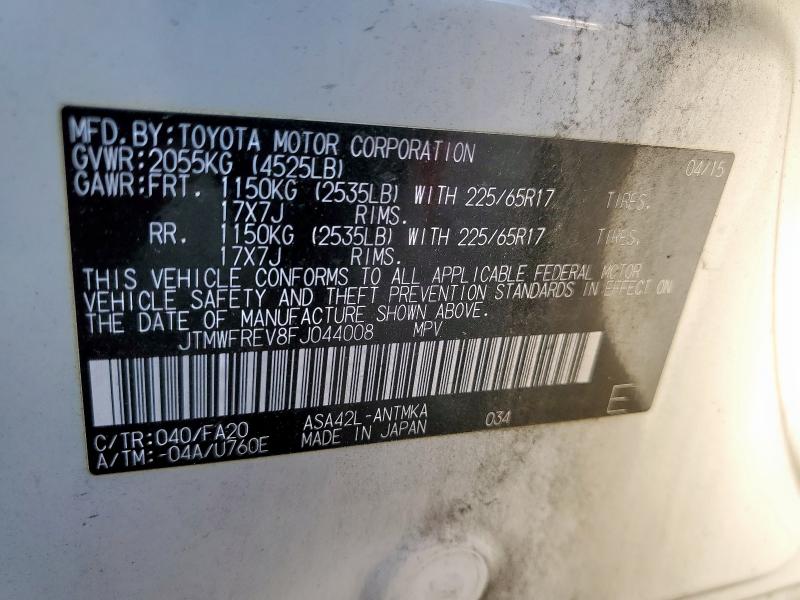 2015 TOYOTA RAV4 XLE - JTMWFREV8FJ044008
