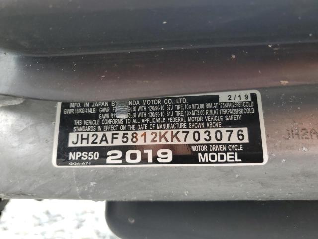 2019 HONDA NPS50 JH2AF5812KK703076