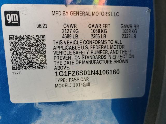 2022 CHEVROLET BOLT EUV P 1G1FZ6S01N4106160