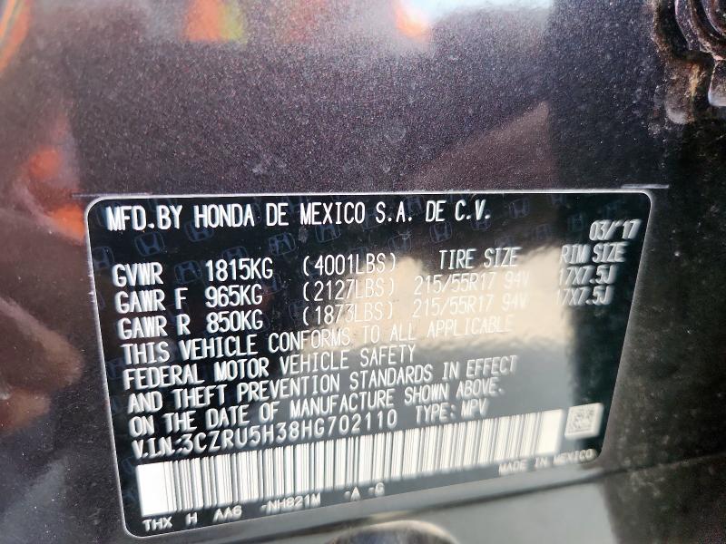 2017 HONDA HR-V LX 3CZRU5H38HG702110
