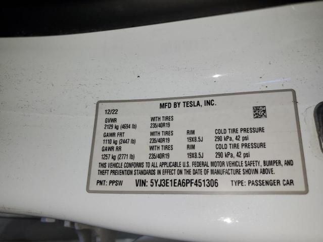 2023 TESLA MODEL 3 5YJ3E1EA6PF451306