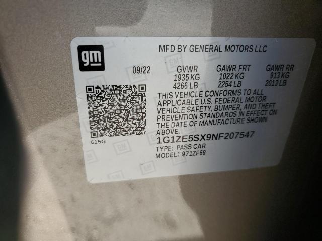 2022 CHEVROLET MALIBU PRE 1G1ZE5SX9NF207547