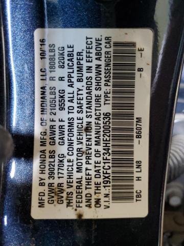 2017 HONDA CIVIC EX - 19XFC1F34HE200536