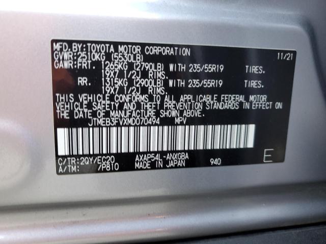 2021 TOYOTA RAV4 PRIME XSE JTMEB3FVXMD070494