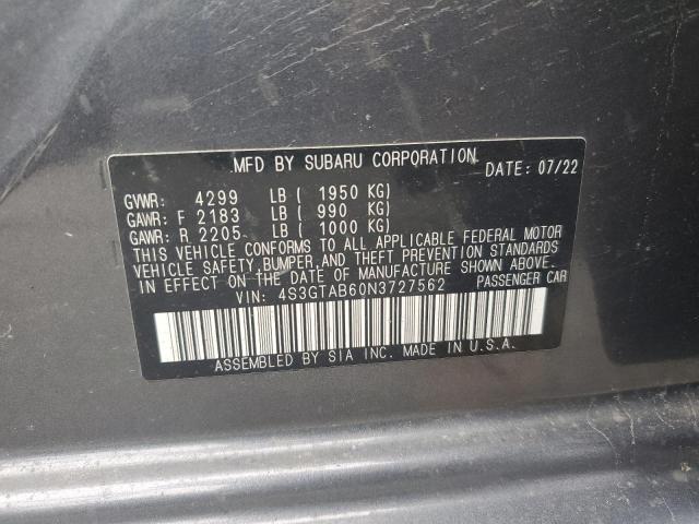 2022 SUBARU IMPREZA - 4S3GTAB60N3727562