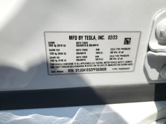2023 TESLA MODEL S 5YJSA1E52PF503606