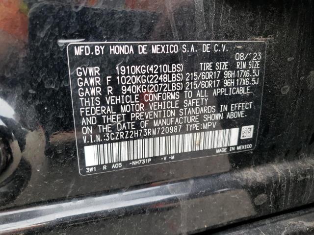 2024 HONDA HR-V EXL 3CZRZ2H73RM720987