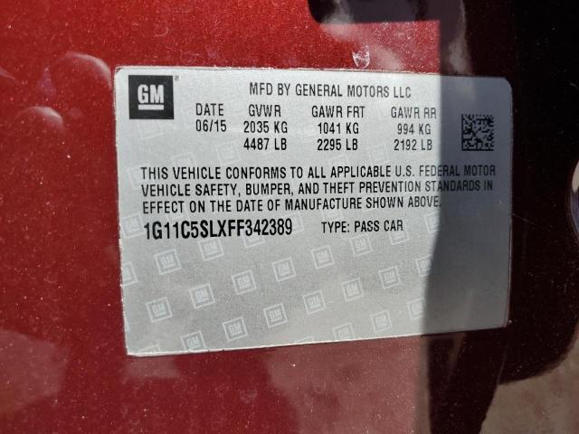 2015 CHEVROLET MALIBU 1LT 1G11C5SLXFF342389