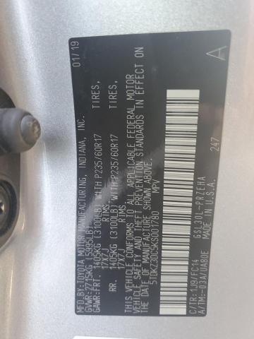 2019 TOYOTA SIENNA LE 5TDKZ3DC5KS001780