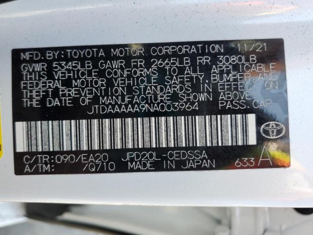 2022 TOYOTA MIRAI LE JTDAAAAA9NA003964