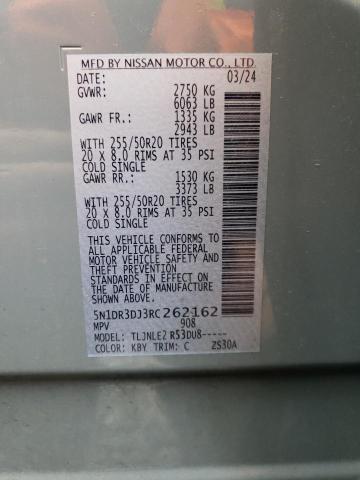 2024 NISSAN PATHFINDER PLATINUM 5N1DR3DJ3RC262162