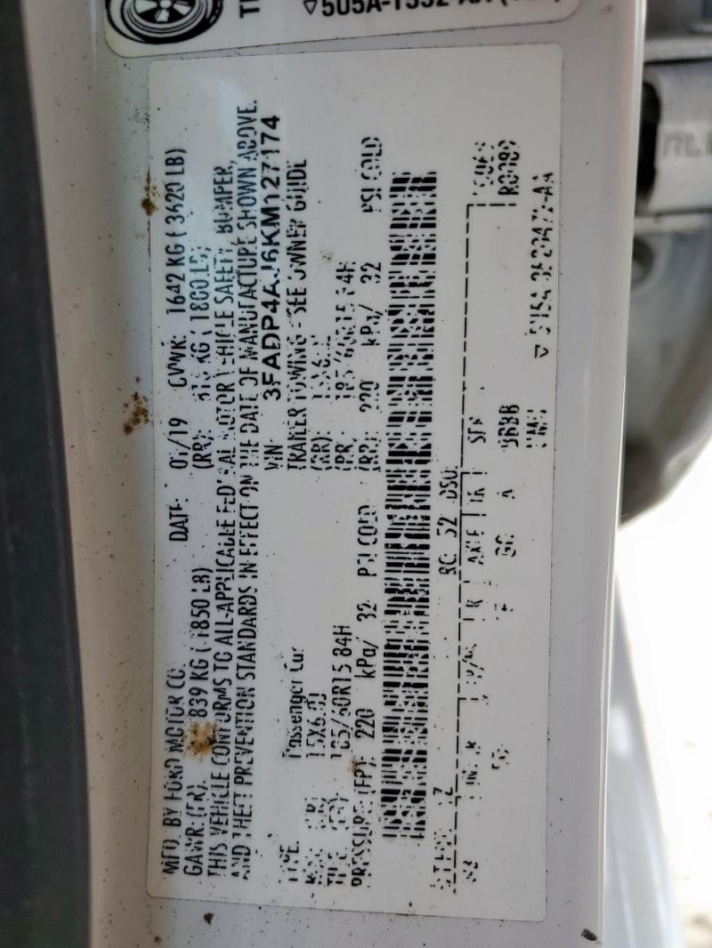 2019 FORD FIESTA S 3FADP4AJ6KM127174