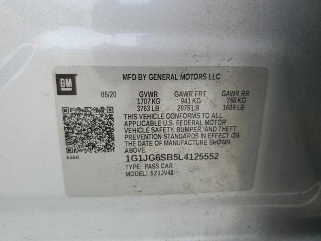 2020 CHEVROLET SONIC 1G1JG6SB5L4125552