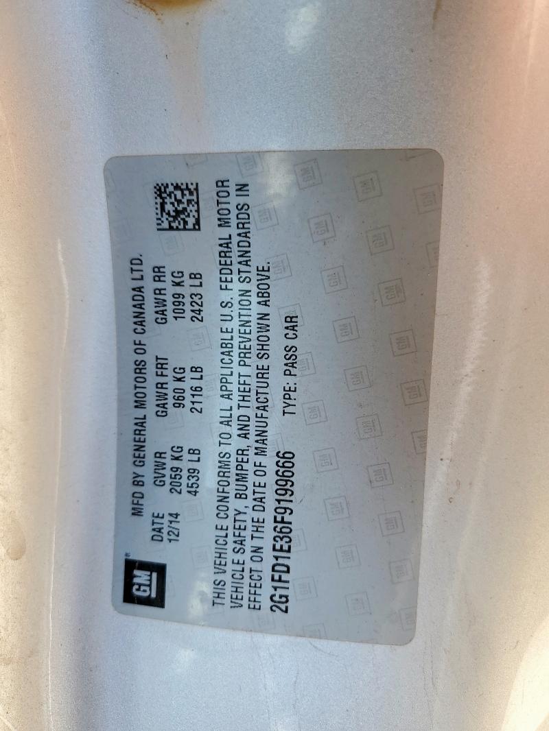 2015 CHEVROLET CAMARO LT 2G1FD1E36F9199666