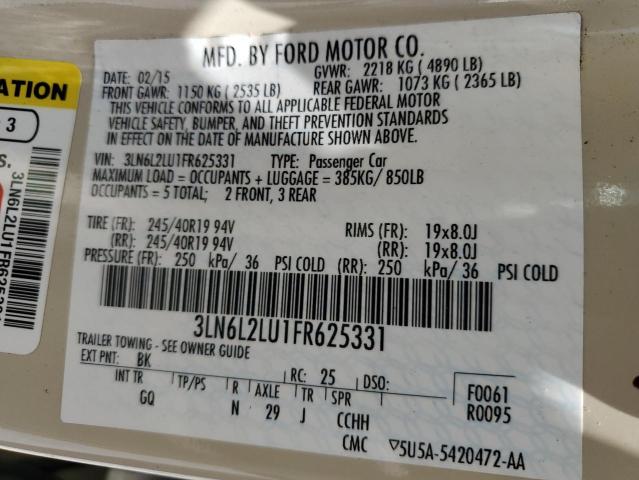2015 LINCOLN MKZ HYBRID 3LN6L2LU1FR625331