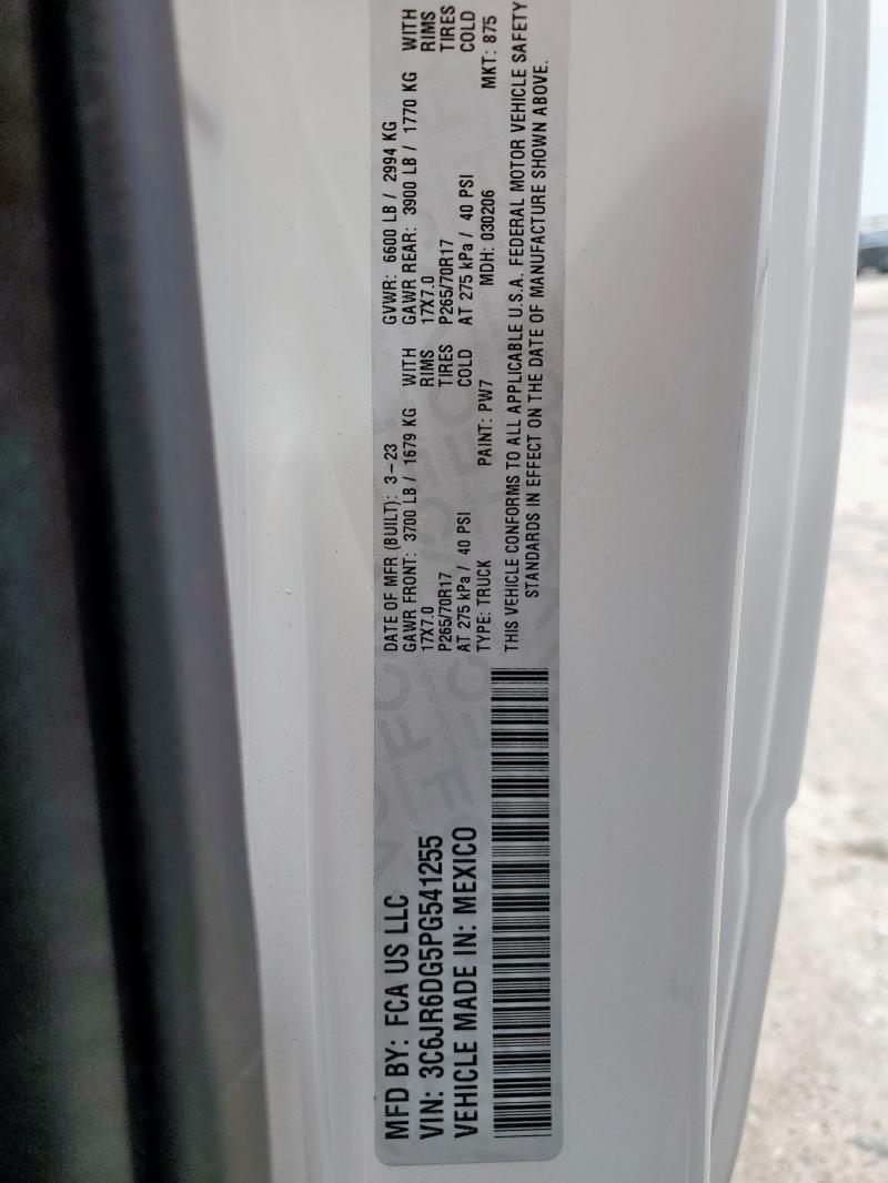 2023 RAM 1500 CLASS 3C6JR6DG5PG541255