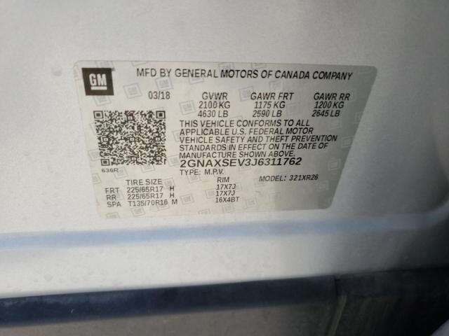 2018 CHEVROLET EQUINOX LT 2GNAXSEV3J6311762