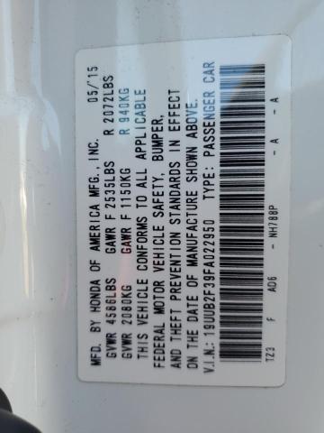 2015 ACURA TLX 19UUB2F39FA022950