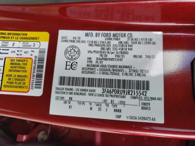 2018 FORD FUSION TIT 3FA6P0RU9JR215542