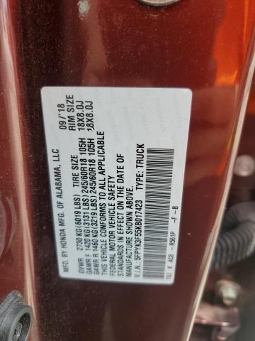 2019 HONDA RIDGELINE 5FPYK3F55KB017423