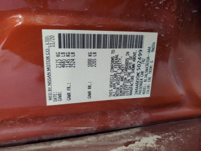 2021 NISSAN MAXIMA SR 1N4AA6EV1MC502499