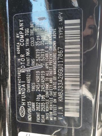 2016 HYUNDAI TUCSON LIMITED KM8J33A26GU117867