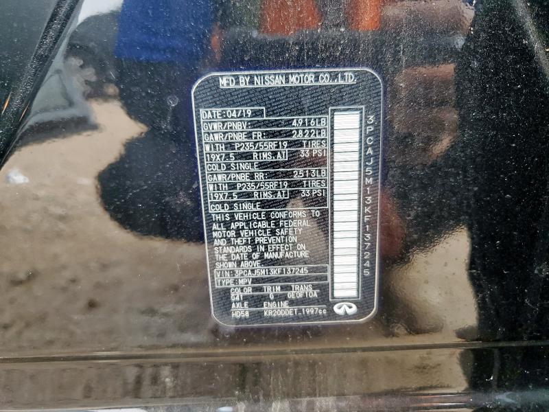 2019 INFINITI QX50 ESSENTIAL 3PCAJ5M13KF137245