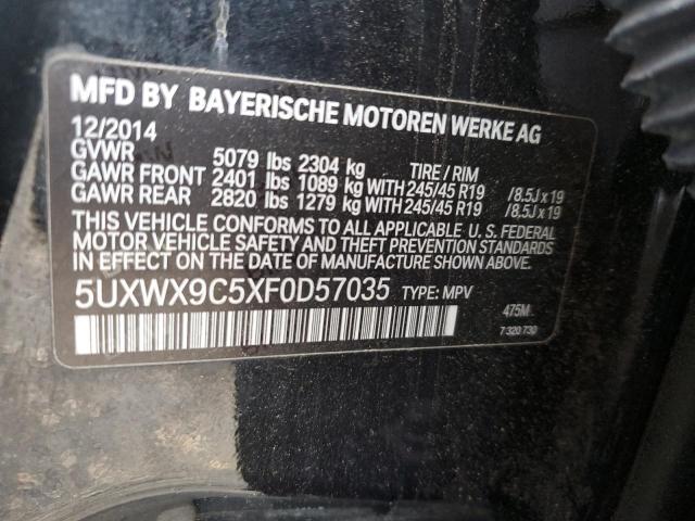 2015 BMW X3 XDRIVE2 5UXWX9C5XF0D57035