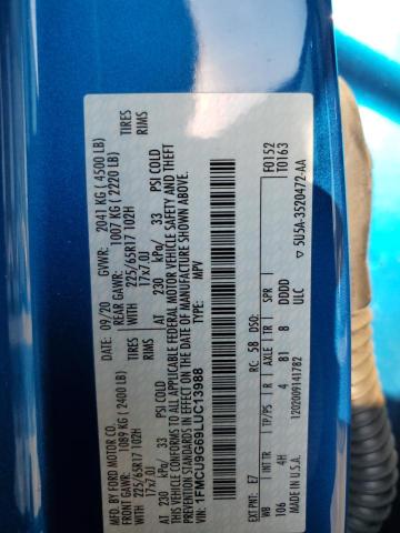 2020 FORD ESCAPE SE 1FMCU9G69LUC13988
