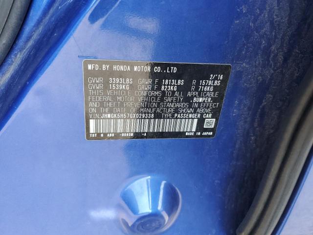 2016 HONDA FIT LX - JHMGK5H57GX029338