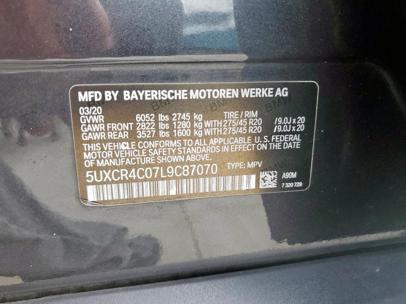 2020 BMW X5 SDRIVE 5UXCR4C07L9C87070