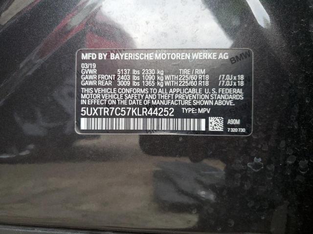 2019 BMW X3 SDRIVE30I 5UXTR7C57KLR44252