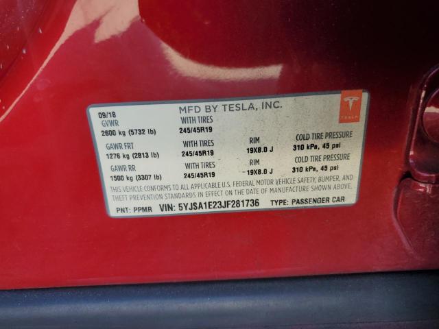 2018 TESLA MODEL S 5YJSA1E23JF281736
